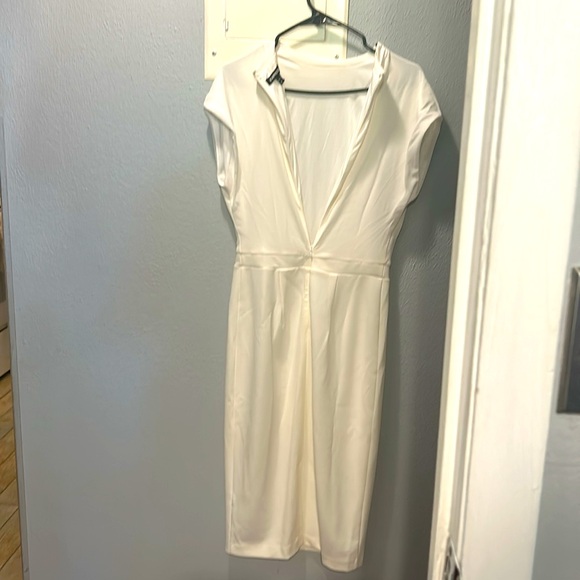 Express cream mock neck midi dress - Picture 6 of 8
